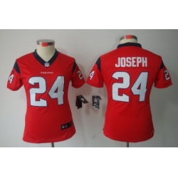 Women Nike Houston Texans #24 Johnathan Joseph Red Color[NIKE LIMITED Jersey]