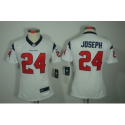 Women Nike Houston Texans #24 Johnathan Joseph White Color[NIKE LIMITED Jersey]