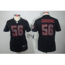 Women Nike Houston Texans 56# Brian Cushing Black Jerseys(Impact Limited)