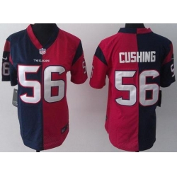 Women Nike Houston Texans 56 Brian Cushing Red Blue Split NFL Jerseys