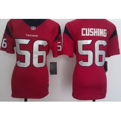 Women Nike Houston Texans 56 Brian Cushing Red Nike NFL Jerseys