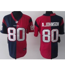 Women Nike Houston Texans 80 Andre Johnson Red Blue Split NFL Jerseys
