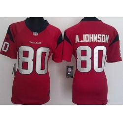 Women Nike Houston Texans #80 Andre Johnson Red NFL Jerseys