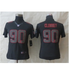 Women Nike Houston Texans #90 Clowney Black Jerseys(Impact Limited)