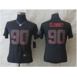 Women Nike Houston Texans #90 Clowney Black Jerseys(Impact Limited)