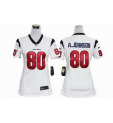 Women Nike NFL Houston Texans 80 Johnson White Jersey