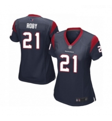 Womens Houston Texans 21 Bradley Roby Game Navy Blue Team Color Football Jersey