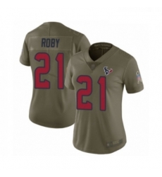 Womens Houston Texans 21 Bradley Roby Limited Olive 2017 Salute to Service Football Jersey