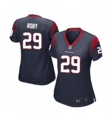 Womens Houston Texans 29 Bradley Roby Game Navy Blue Team Color Football Jersey