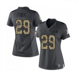 Womens Houston Texans 29 Bradley Roby Limited Black 2016 Salute to Service Football Jersey