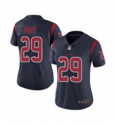 Womens Houston Texans 29 Bradley Roby Limited Navy Blue Rush Vapor Untouchable Football Jersey