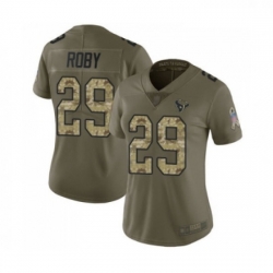 Womens Houston Texans 29 Bradley Roby Limited Olive Camo 2017 Salute to Service Football Jersey
