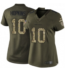 Womens Nike Houston Texans 10 DeAndre Hopkins Elite Green Salute to Service NFL Jersey
