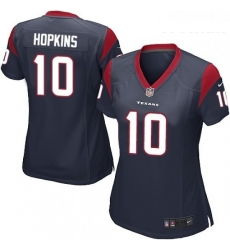 Womens Nike Houston Texans 10 DeAndre Hopkins Game Navy Blue Team Color NFL Jersey