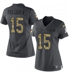 Womens Nike Houston Texans 15 Will Fuller V Limited Black 2016 Salute to Service NFL Jersey