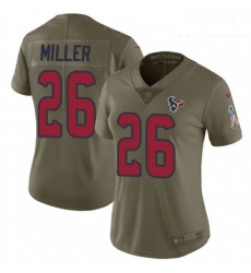 Womens Nike Houston Texans 26 Lamar Miller Limited Olive 2017 Salute to Service NFL Jersey