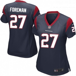 Womens Nike Houston Texans 27 DOnta Foreman Game Navy Blue Team Color NFL Jersey