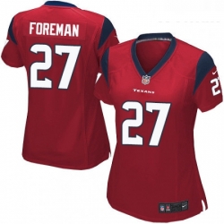 Womens Nike Houston Texans 27 DOnta Foreman Game Red Alternate NFL Jersey