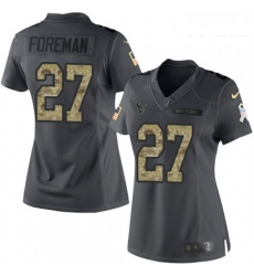 Womens Nike Houston Texans 27 DOnta Foreman Limited Black 2016 Salute to Service NFL Jersey