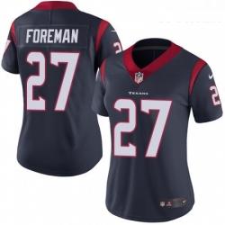 Womens Nike Houston Texans 27 DOnta Foreman Limited Navy Blue Team Color Vapor Untouchable NFL Jersey