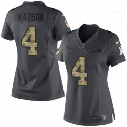 Womens Nike Houston Texans 4 Deshaun Watson Limited Black 2016 Salute to Service NFL Jersey