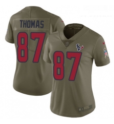 Womens Nike Houston Texans 87 Demaryius Thomas Limited Olive 2017 Salute to Service NFL Jersey