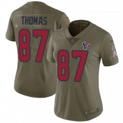 Womens Nike Houston Texans 87 Demaryius Thomas Limited Olive 2017 Salute to Service NFL Jersey