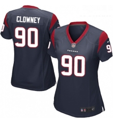 Womens Nike Houston Texans 90 Jadeveon Clowney Game Navy Blue Team Color NFL Jersey