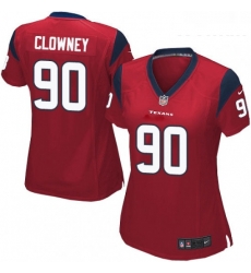 Womens Nike Houston Texans 90 Jadeveon Clowney Game Red Alternate NFL Jersey