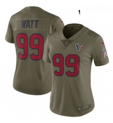 Womens Nike Houston Texans 99 JJ Watt Limited Olive 2017 Salute to Service NFL Jersey