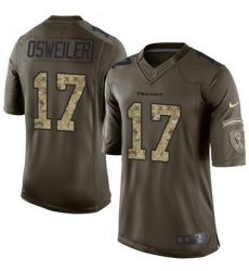 Nike Texans #17 Brock Osweiler Green Youth Stitched NFL Limited Salute to Service Jersey
