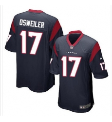 Nike Texans #17 Brock Osweiler Navy Blue Team Color Youth Stitched NFL Elite Jersey