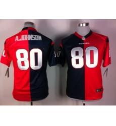 Nike Youth Houston Texans #80 Andre Johnson Blue-Red Jerseys(Split Elite)