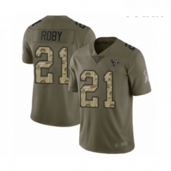 Youth Houston Texans 21 Bradley Roby Limited Olive Camo 2017 Salute to Service Football Jersey