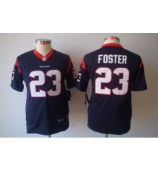 Youth Houston Texans #23 Foster Blue Color Limited Jerseys