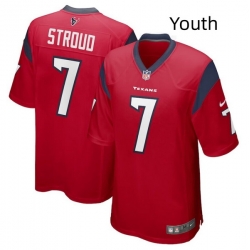 Youth Houston Texans 7 C J  Stroud Red Stitched Game Jersey