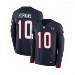 Youth Nike Houston Texans 10 DeAndre Hopkins Limited Navy Blue Therma Long Sleeve NFL Jersey