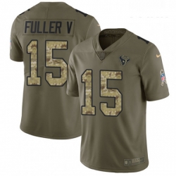 Youth Nike Houston Texans 15 Will Fuller V Limited OliveCamo 2017 Salute to Service NFL Jersey