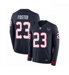 Youth Nike Houston Texans 23 Arian Foster Limited Navy Blue Therma Long Sleeve NFL Jersey