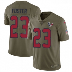 Youth Nike Houston Texans 23 Arian Foster Limited Olive 2017 Salute to Service NFL Jersey