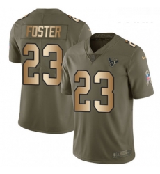 Youth Nike Houston Texans 23 Arian Foster Limited OliveGold 2017 Salute to Service NFL Jersey