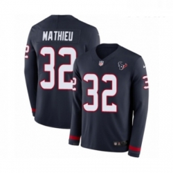 Youth Nike Houston Texans 32 Tyrann Mathieu Limited Navy Blue Therma Long Sleeve NFL Jersey