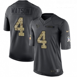 Youth Nike Houston Texans 4 Deshaun Watson Limited Black 2016 Salute to Service NFL Jersey