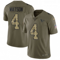 Youth Nike Houston Texans 4 Deshaun Watson Limited OliveCamo 2017 Salute to Service NFL Jersey