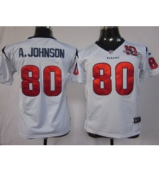 Youth Nike Houston Texans #80 Andre Johnson White Nike NFL Jerseys W 10th Patch
