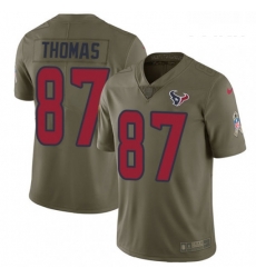 Youth Nike Houston Texans 87 Demaryius Thomas Limited Olive 2017 Salute to Service NFL Jersey