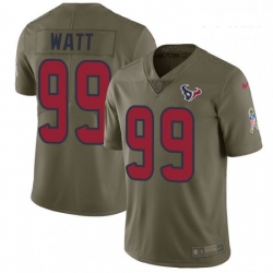 Youth Nike Houston Texans 99 JJ Watt Limited Olive 2017 Salute to Service NFL Jersey