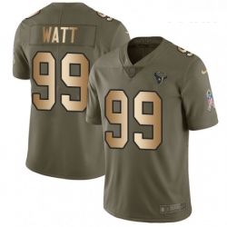 Youth Nike Houston Texans 99 JJ Watt Limited OliveGold 2017 Salute to Service NFL Jersey
