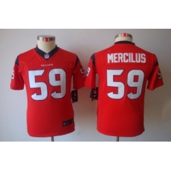 Youth Nike NFL Houston Texans #59 Whitney Mercilus Red Color Limited Jerseys