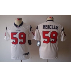 Youth Nike NFL Houston Texans #59 Whitney Mercilus White Color Limited Jerseys